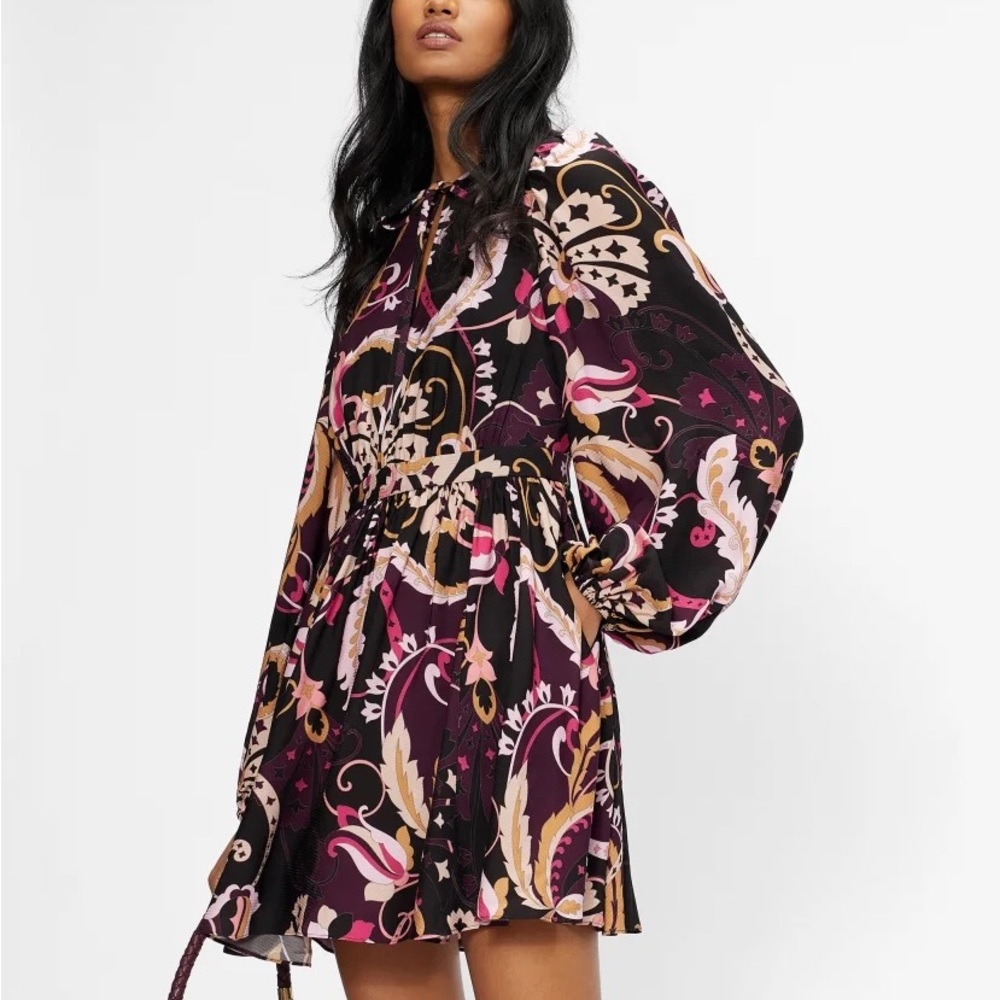 Ted Baker NWT Rhabia Relaxed Mini Dress with Fixed Wrap Bodice $295